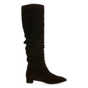 $700 AGL Tall Knee Slouchy tall Boot POINTY TOE SUEDE BLACK 37 (JB3)